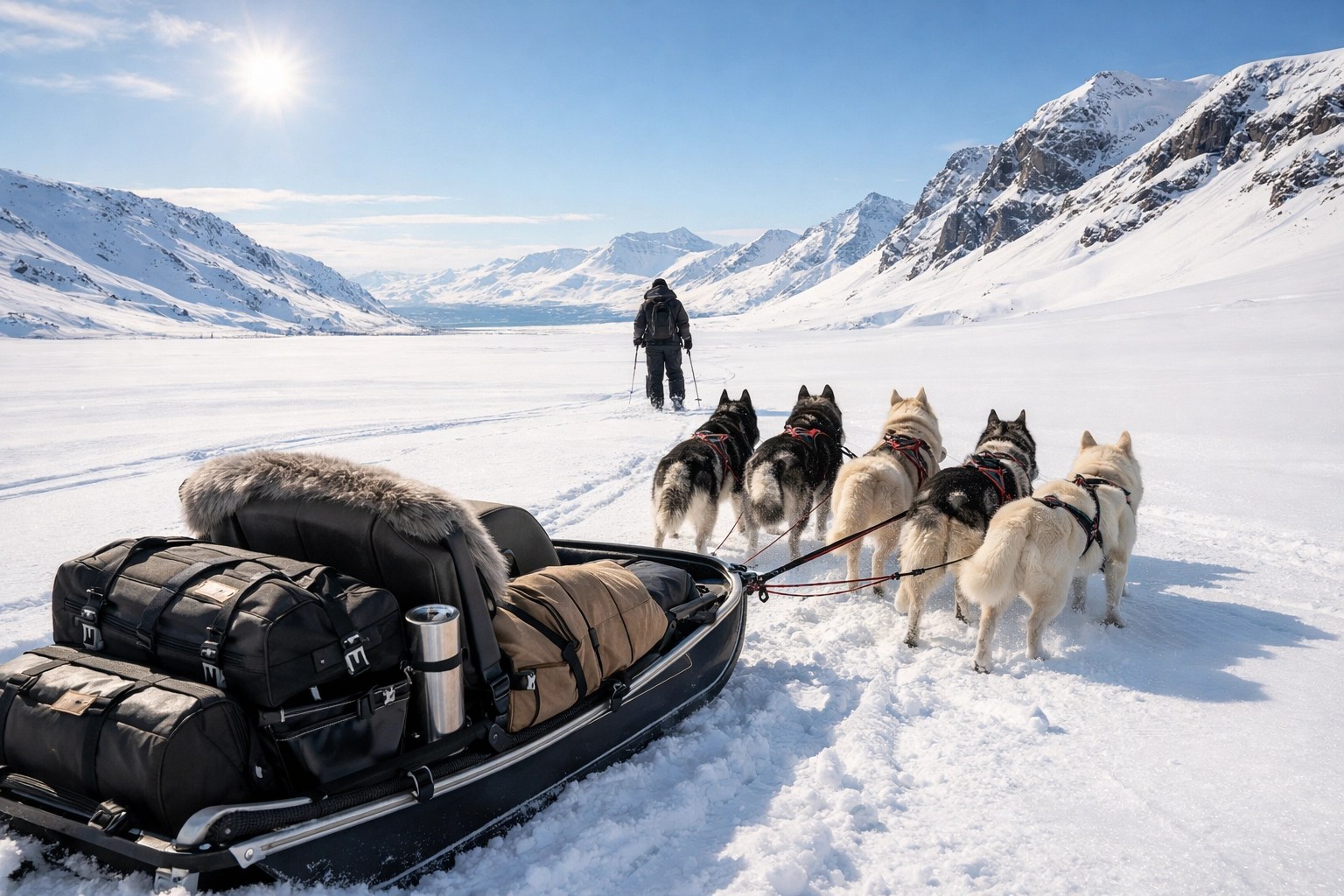 Private dog sledding in the Arctic