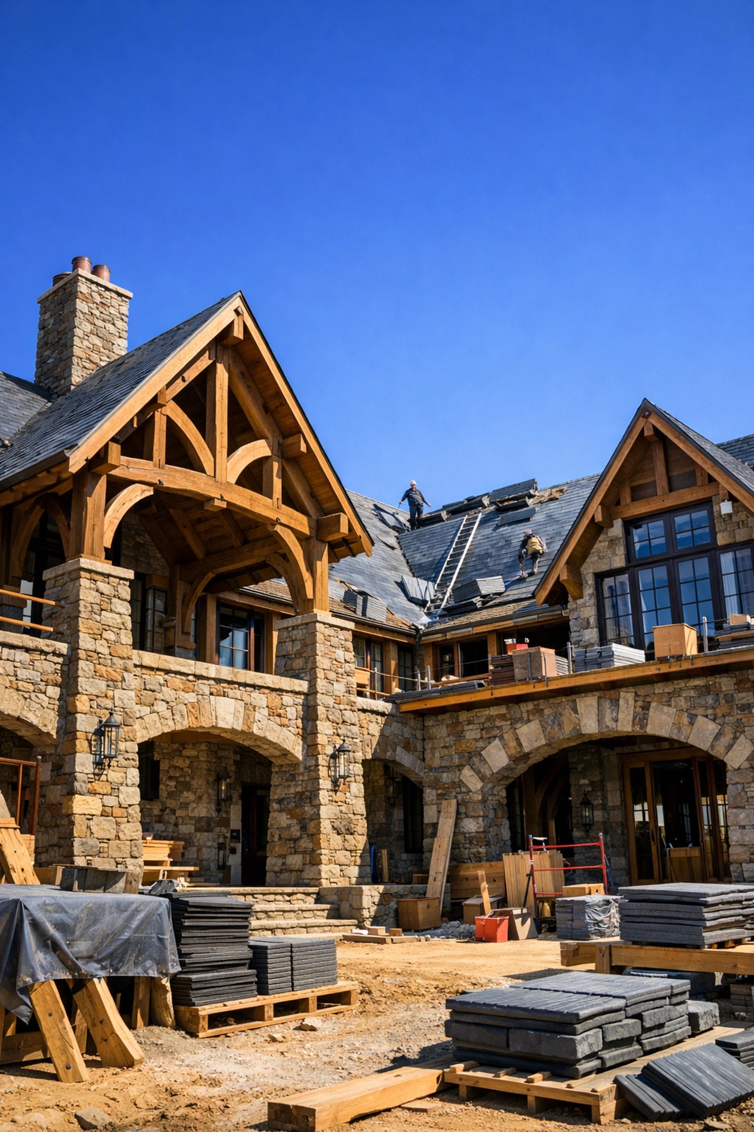 Luxury Milton Georgia home under construction showing replacement cost value for home insurance.