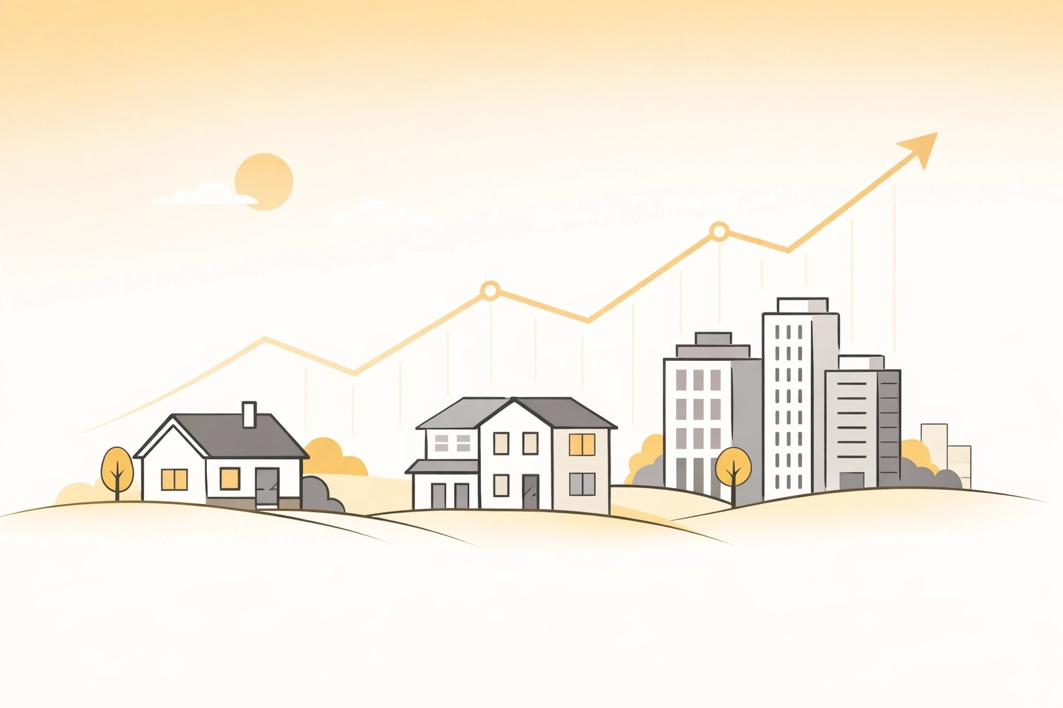 Real estate investment portfolio showing property growth and development opportunities