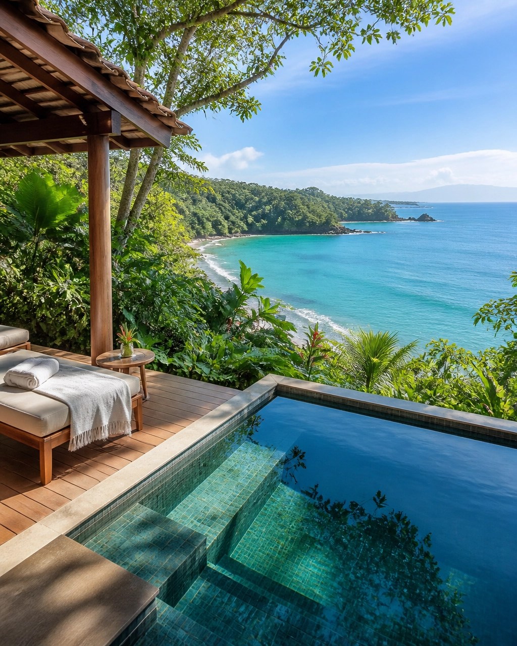 Secluded Costa Rica honeymoon villa overlooking a turquoise Pacific cove
