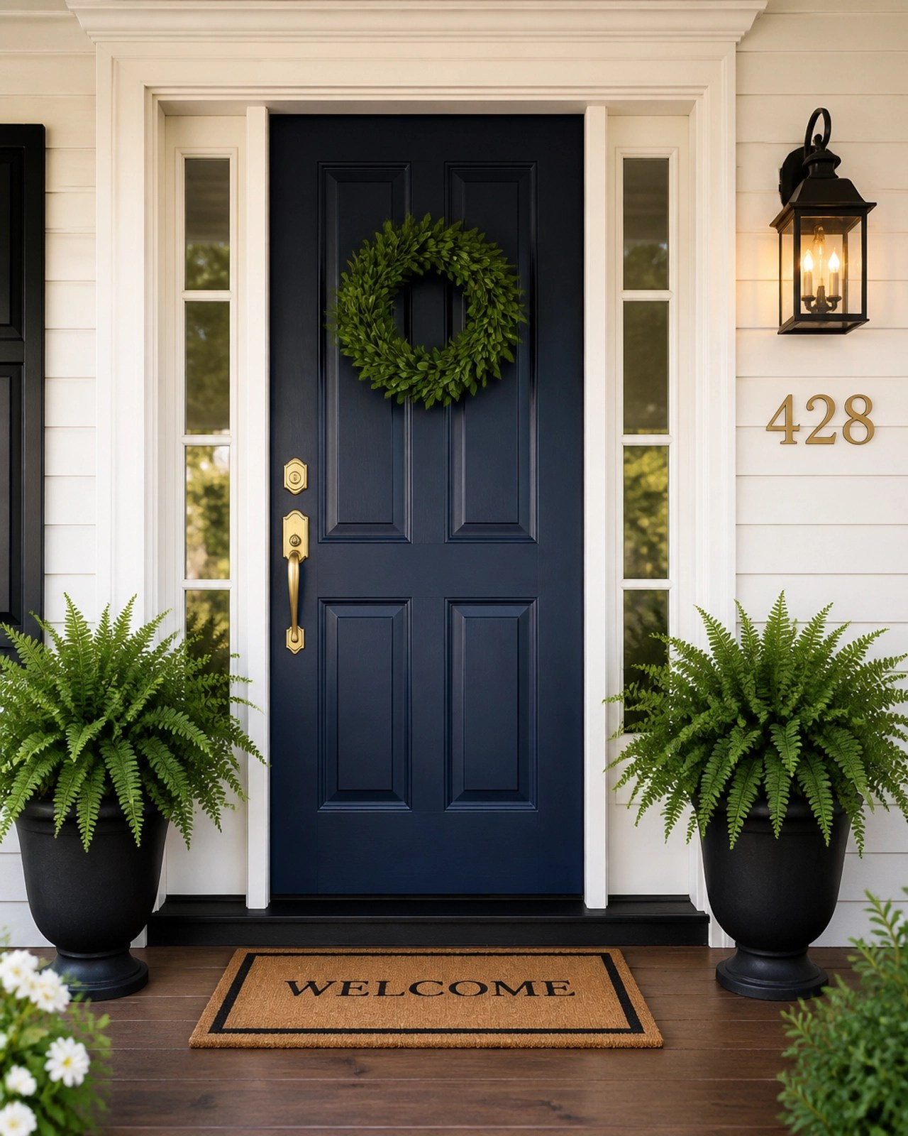 Close-up of high curb appeal front entrance