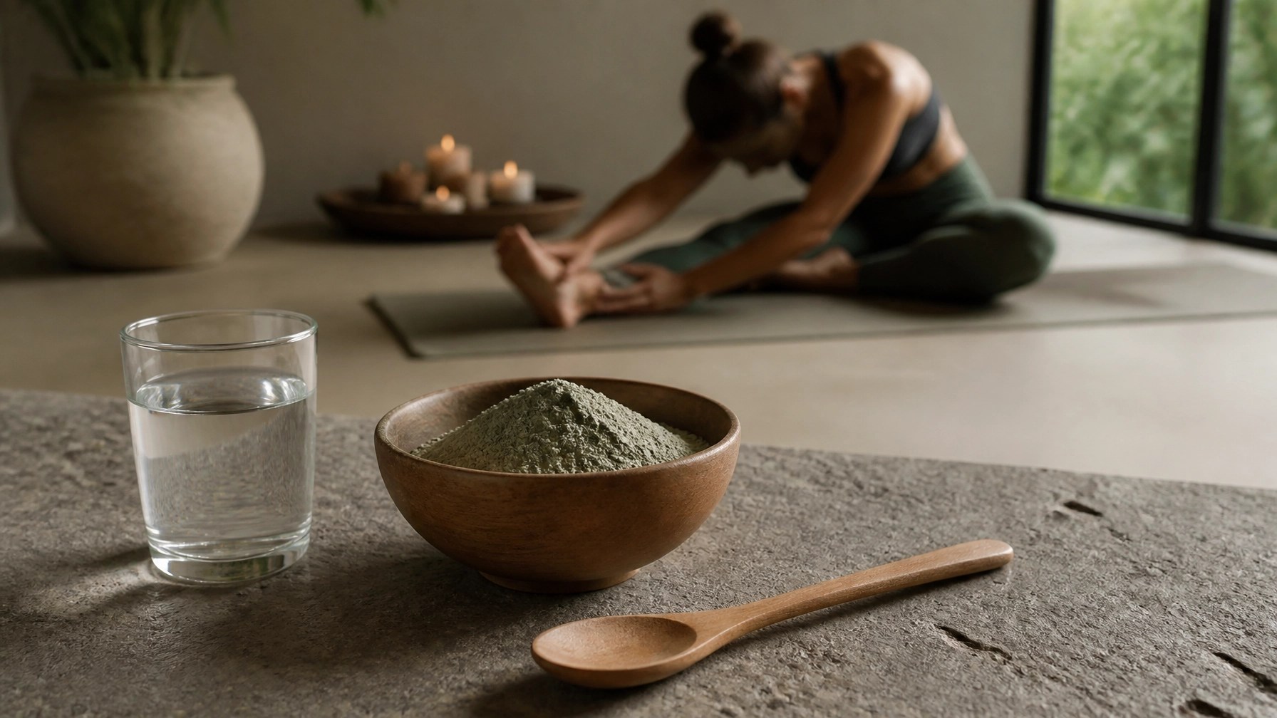 Relaxing recovery space with green clay