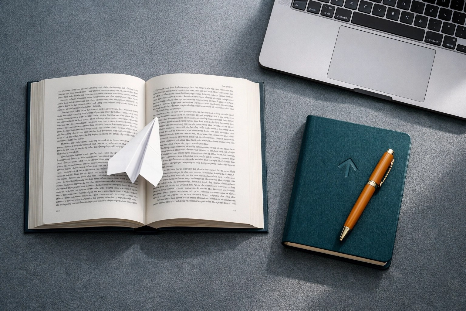 Strategic planning tools and a paper plane symbol, illustrating education as a launchpad for career success.
