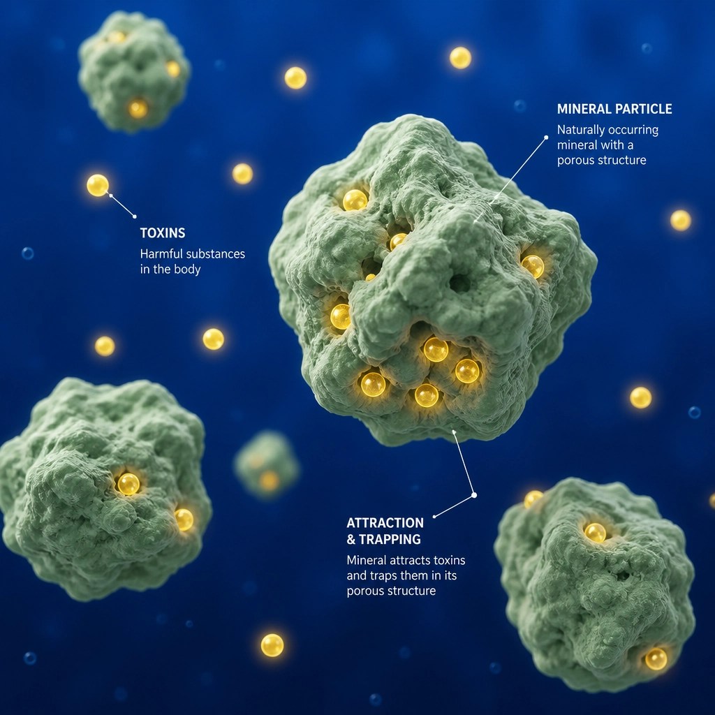 Cellular detox mechanism illustration