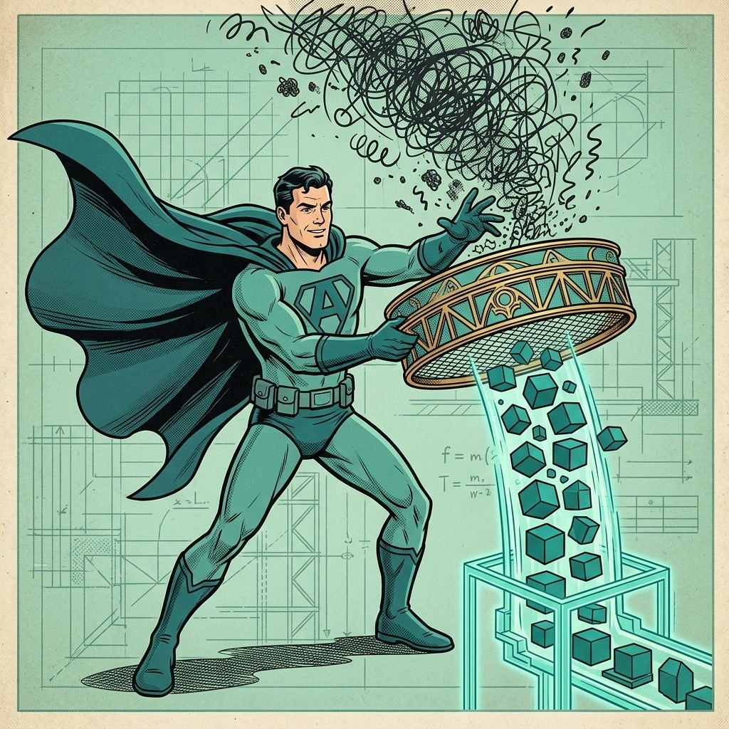 Sales hero filtering market noise into a structured B2B sales pipeline for higher lead quality.