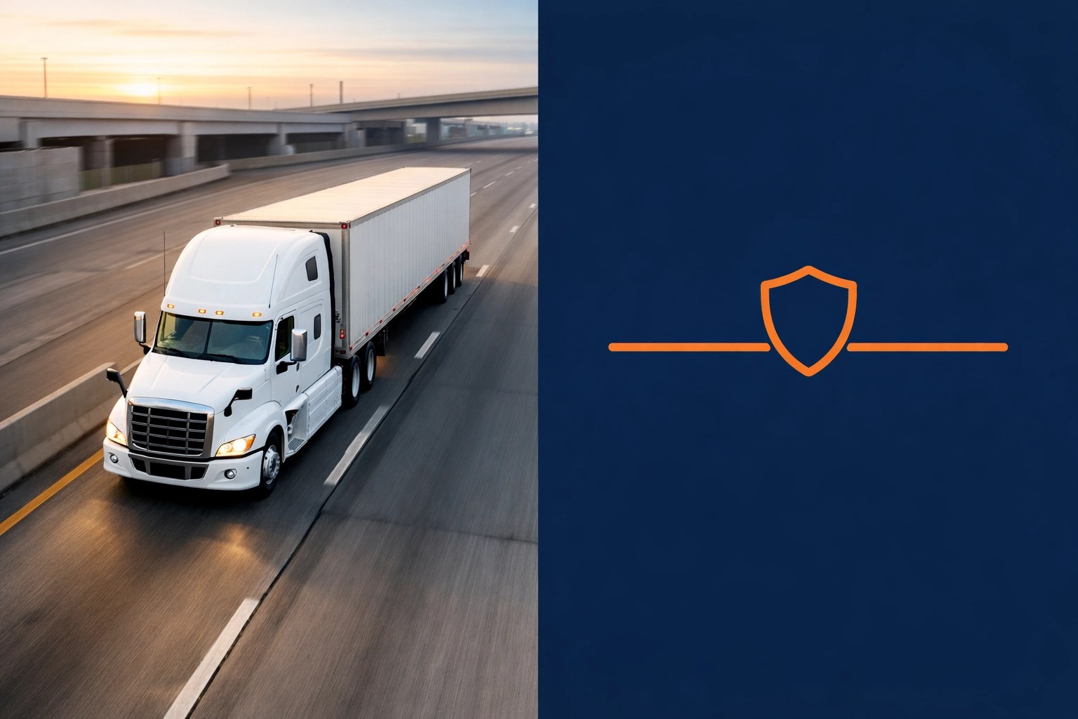 White semi-truck on a highway representing stable freight rates and the small broker advantage.
