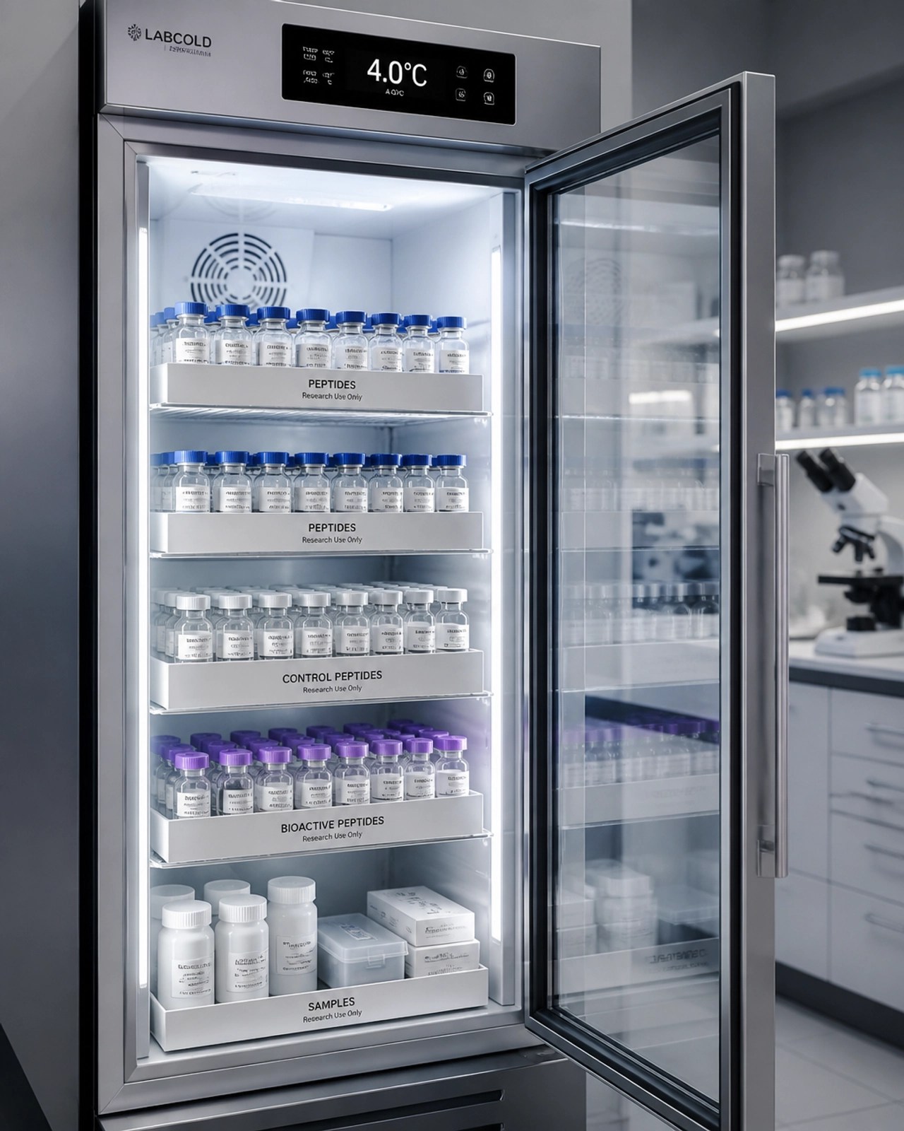 Modern laboratory storage for research peptides