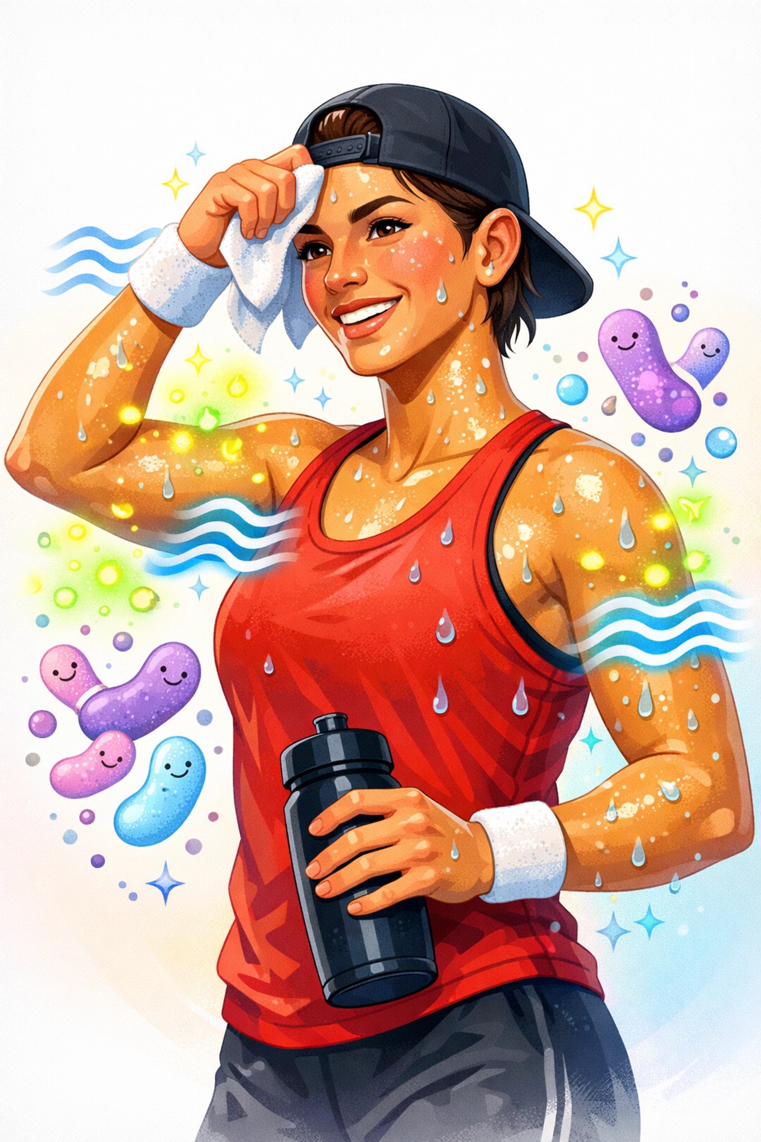 Athletic person sweating during workout showing natural detoxification process after exercise