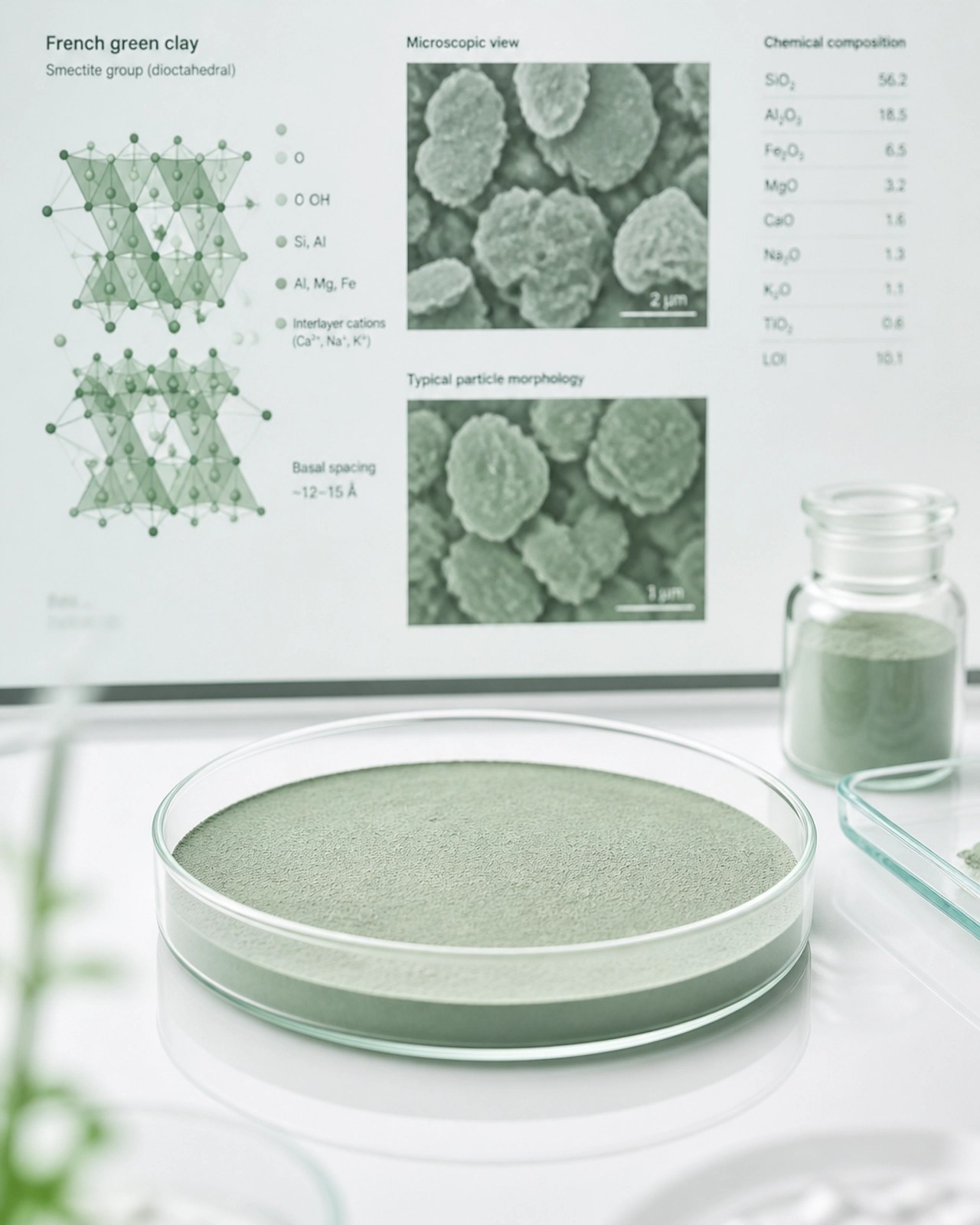 Scientific view of green clay minerals