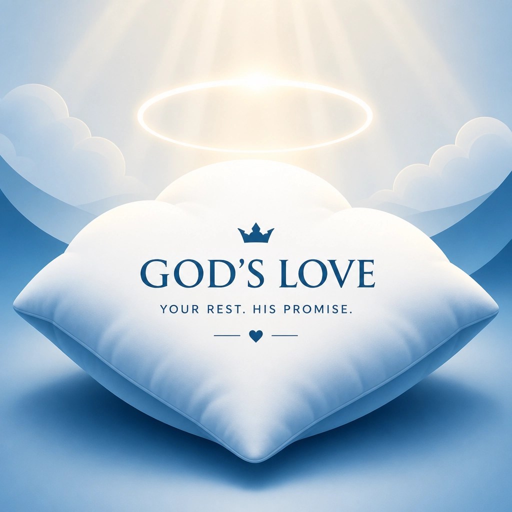 An illustration of 'God’s love as a pillow' representing comfort and security