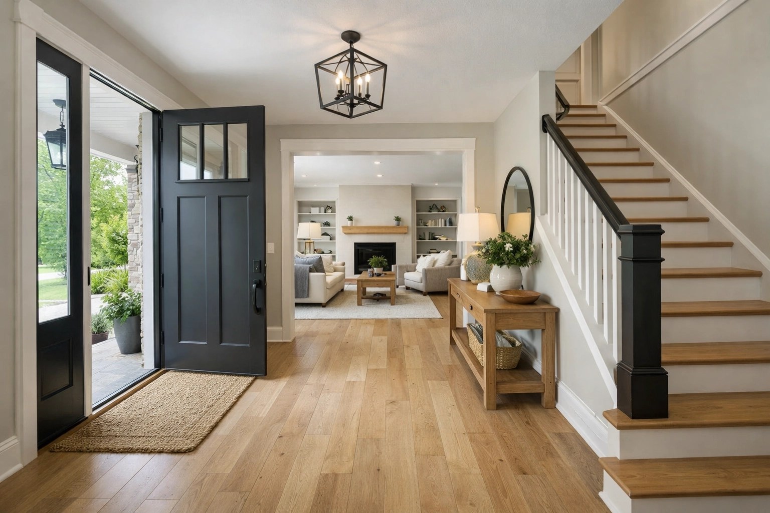 Modern home foyer in Southwestern Ohio, highlighting quality living for Xenia houses for sale.