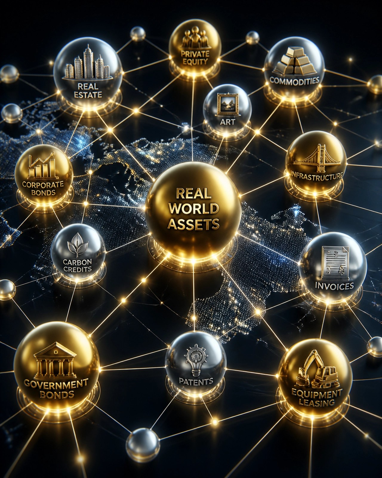 A global network of tokenized asset spheres