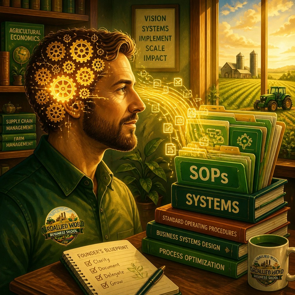 Founder expertise being extracted and transformed into digital systems and SOPs.
