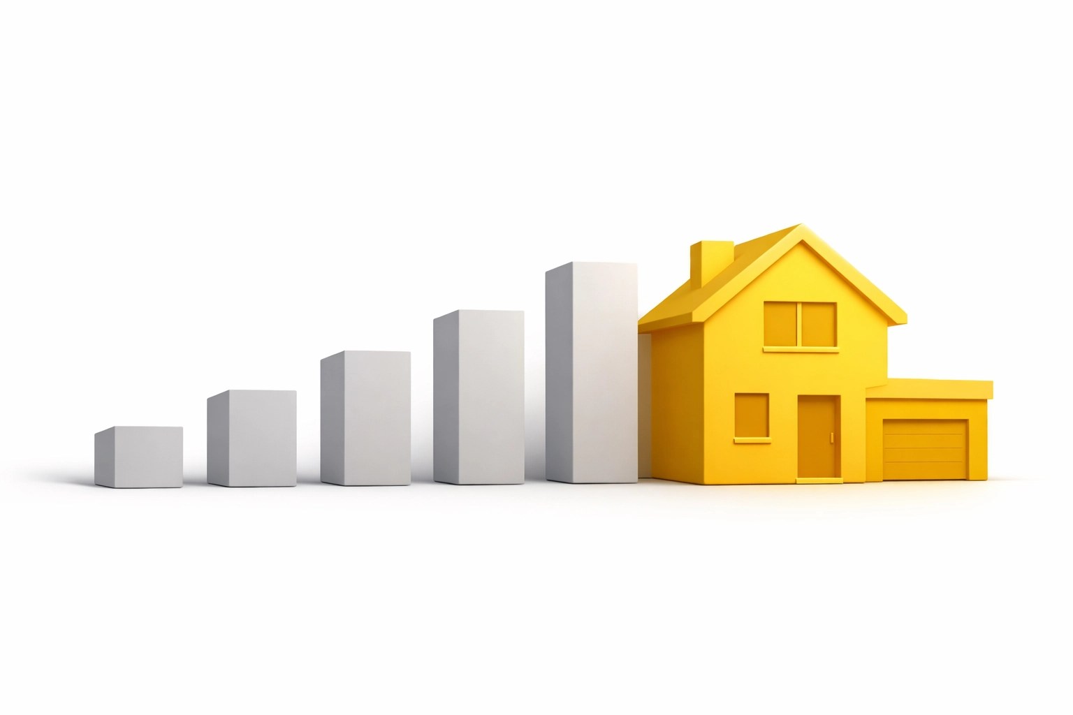 Graphic showing real estate equity growth and investment value through custom new home construction.
