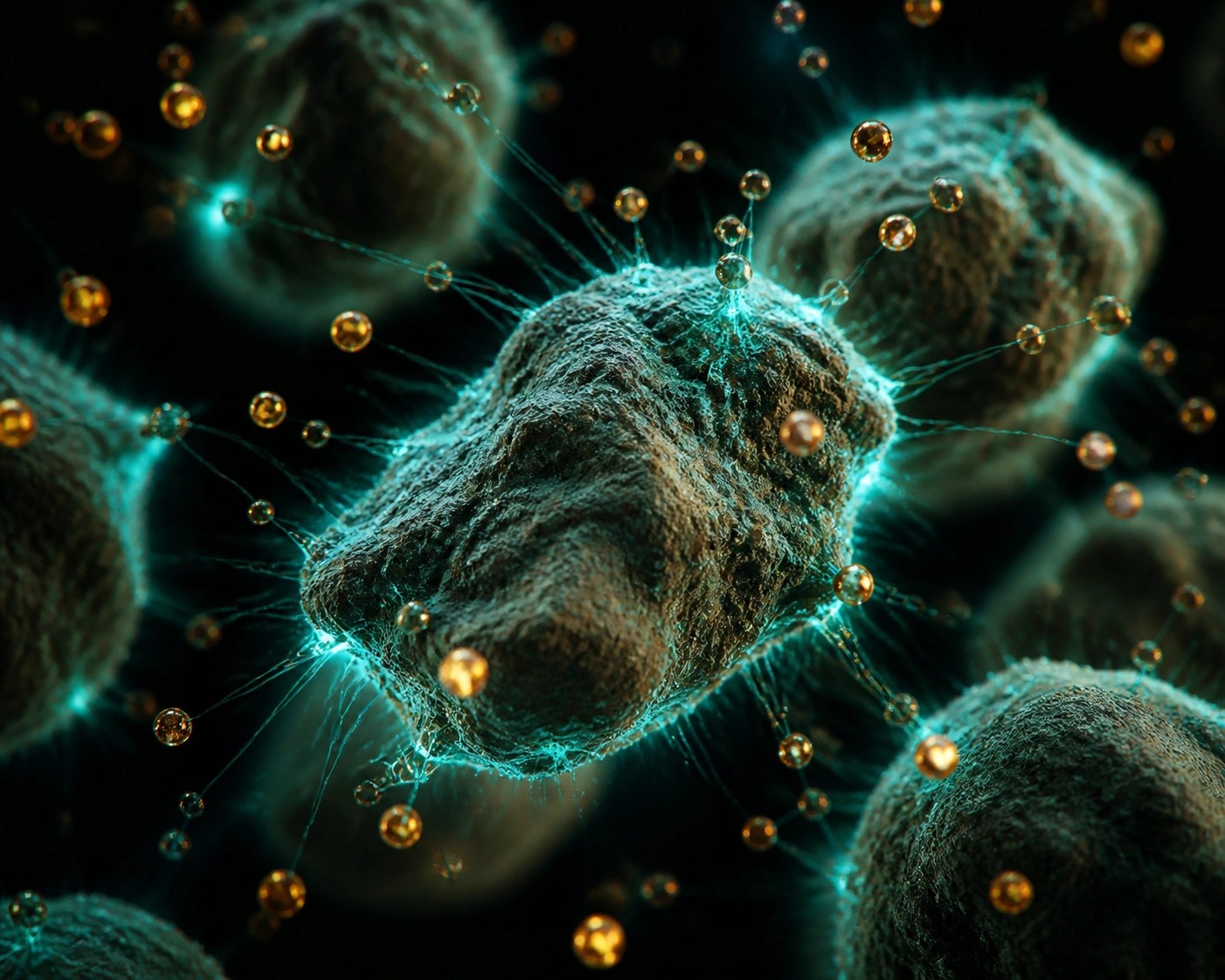 Visualization of healing clay particles magnetically pulling toxins for deep detox science.