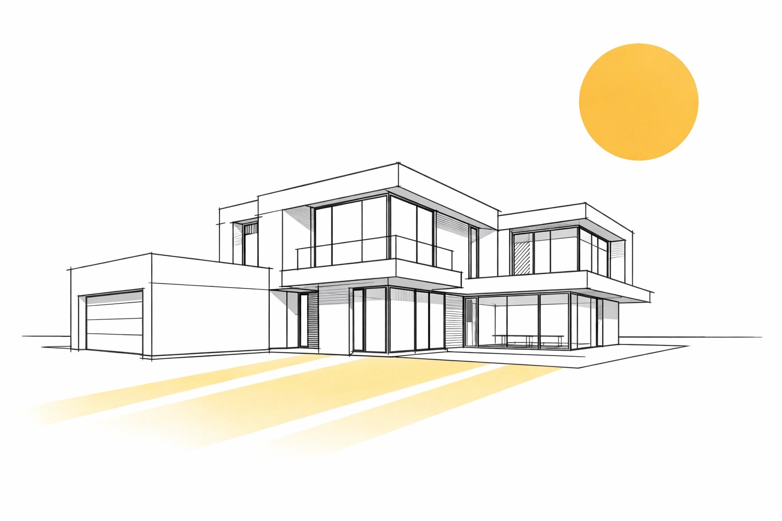 Modern two-story custom home exterior showing affordable luxury and quality craftsmanship.