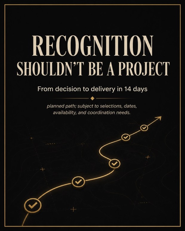 Carousel card showing the planned 14-day path from decision to delivery.