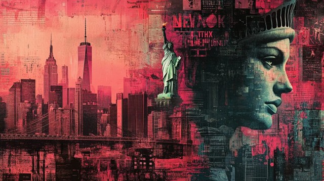 Urban collage capturing the dynamic spirit of New York City