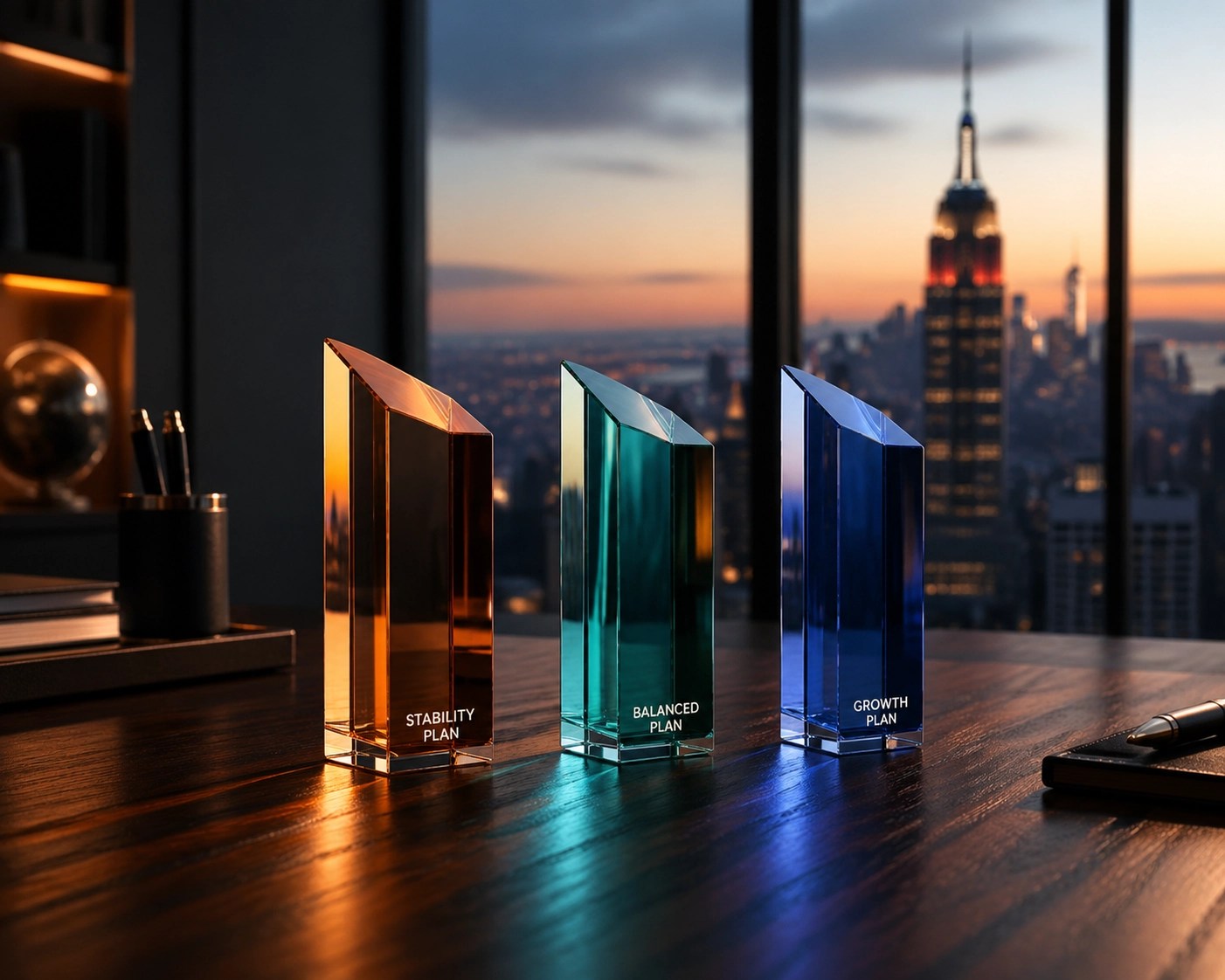 Symbolic representation of choosing between different business health insurance plans in NY.