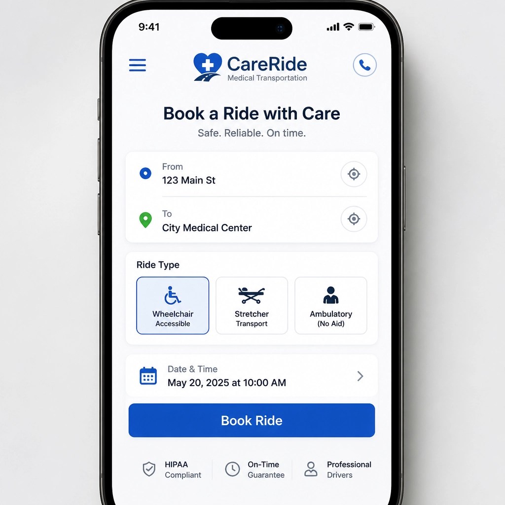 A close-up of the Swift Ryde booking app on a smartphone, showing a simple and clear interface