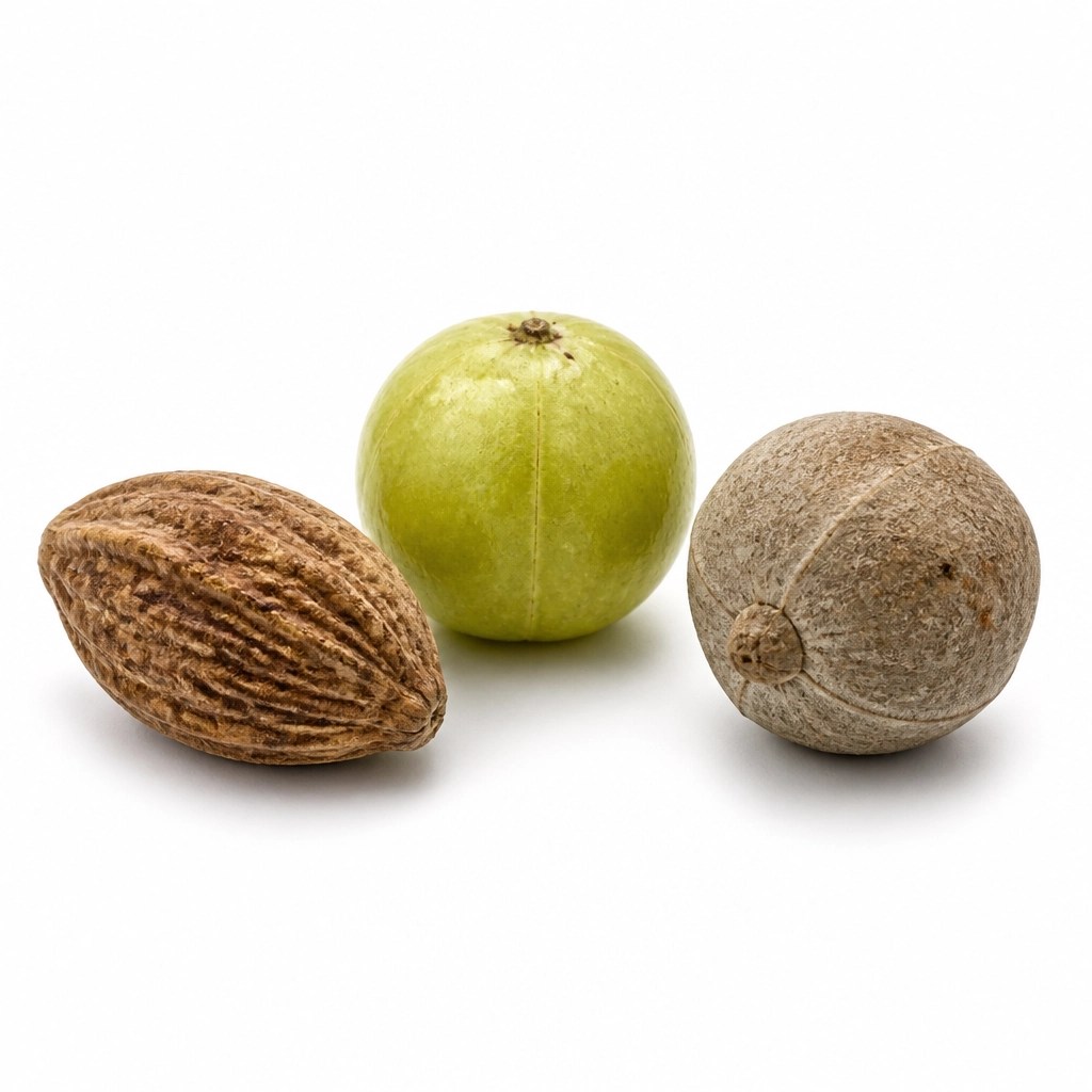 Las tres frutas de la Triphala: Amalaki, Haritaki y Bibhitaki