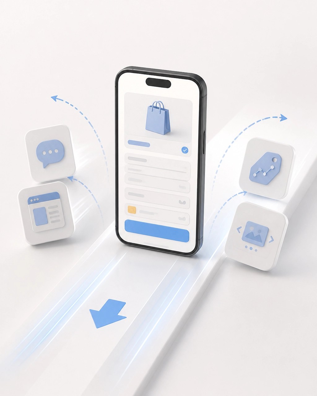 Smartphone checkout with non-essential website scripts moved away from the purchase path