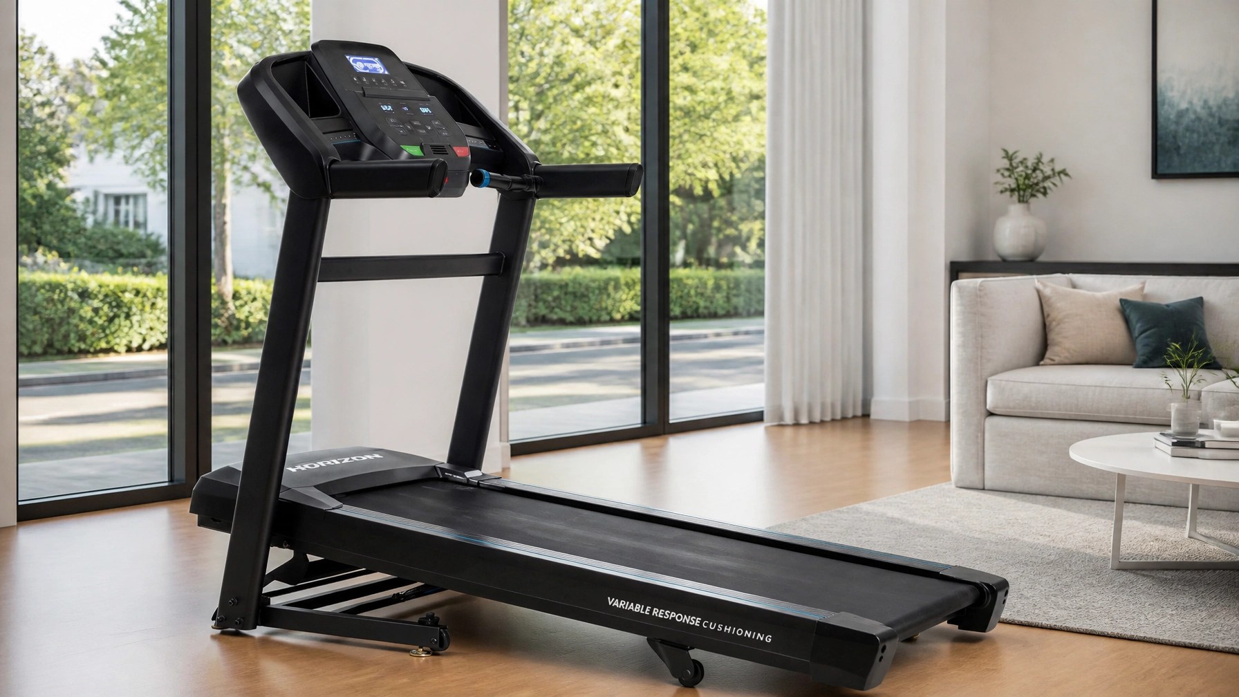 A bright, modern treadmill in a Melbourne home setting