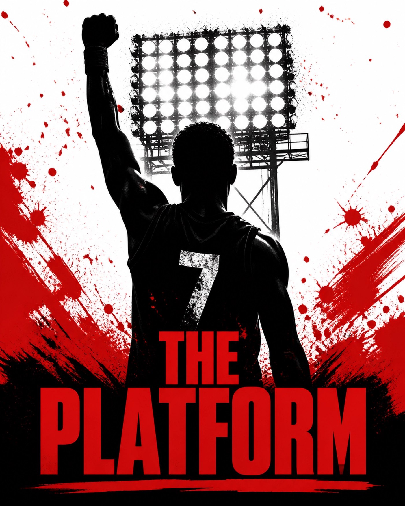 Silhouette of an athlete with a raised fist symbolizing political activism and urban community influence.