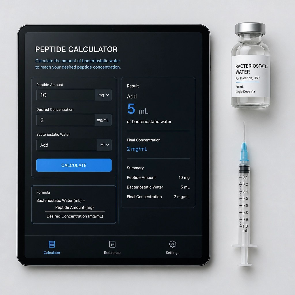 Peptide Calculator and Syringe