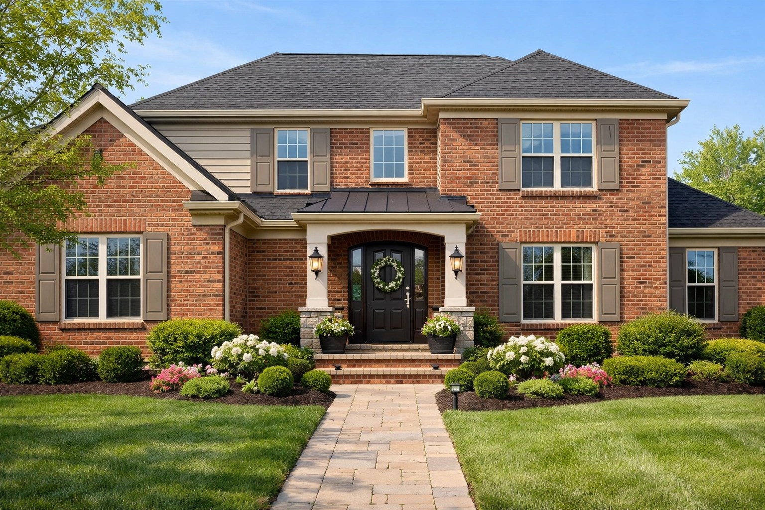 Contemporary brick home in Montgomery County showing high-quality real estate investment potential.
