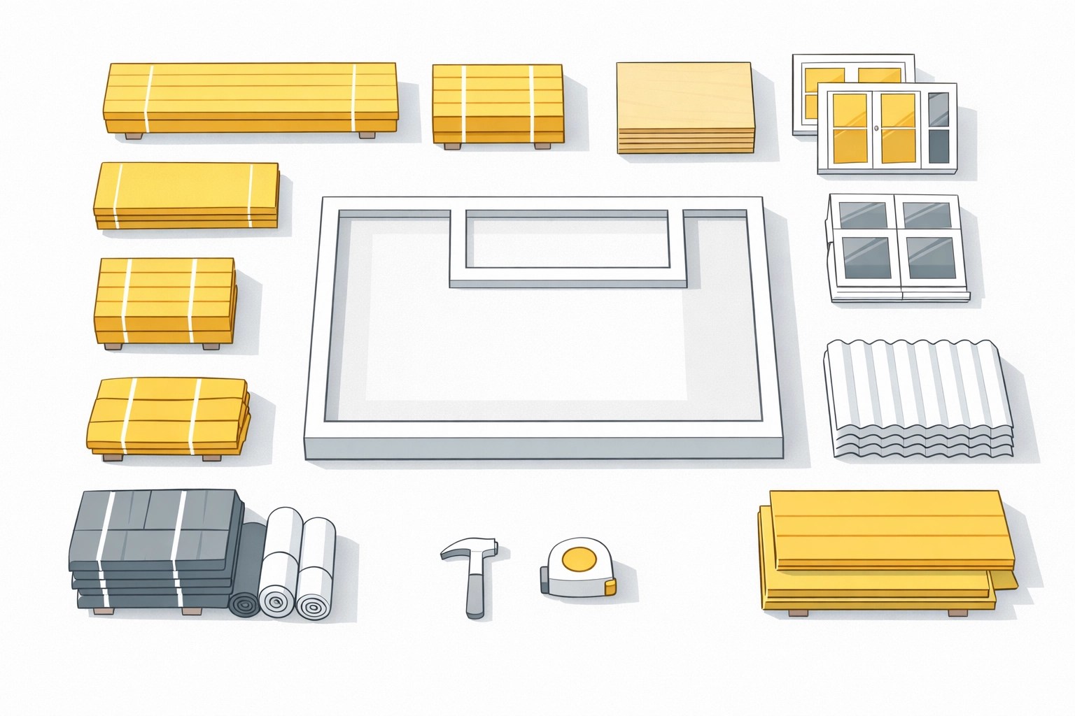 Organized construction site layout illustrating high-quality materials and smart design planning.