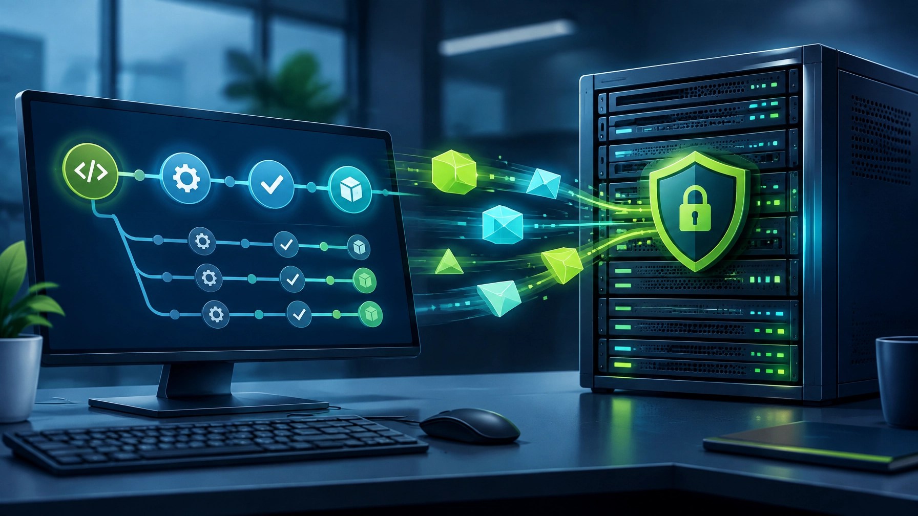 A development pipeline server receiving suspicious configuration probes