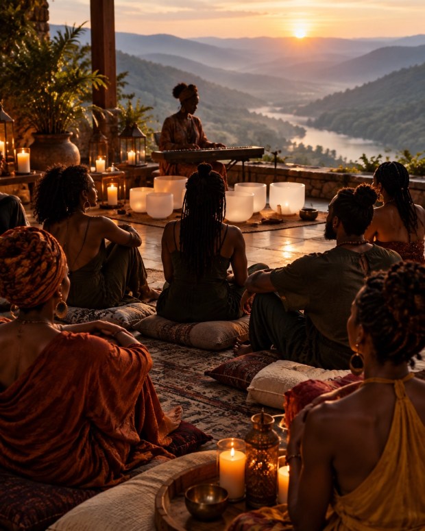 An immersive soundscape moment at a mountain retreat