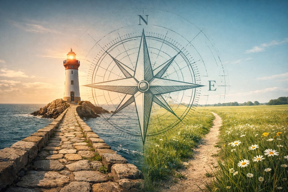 Conceptual split path representing different options like drawdown vs annuity for retirement.