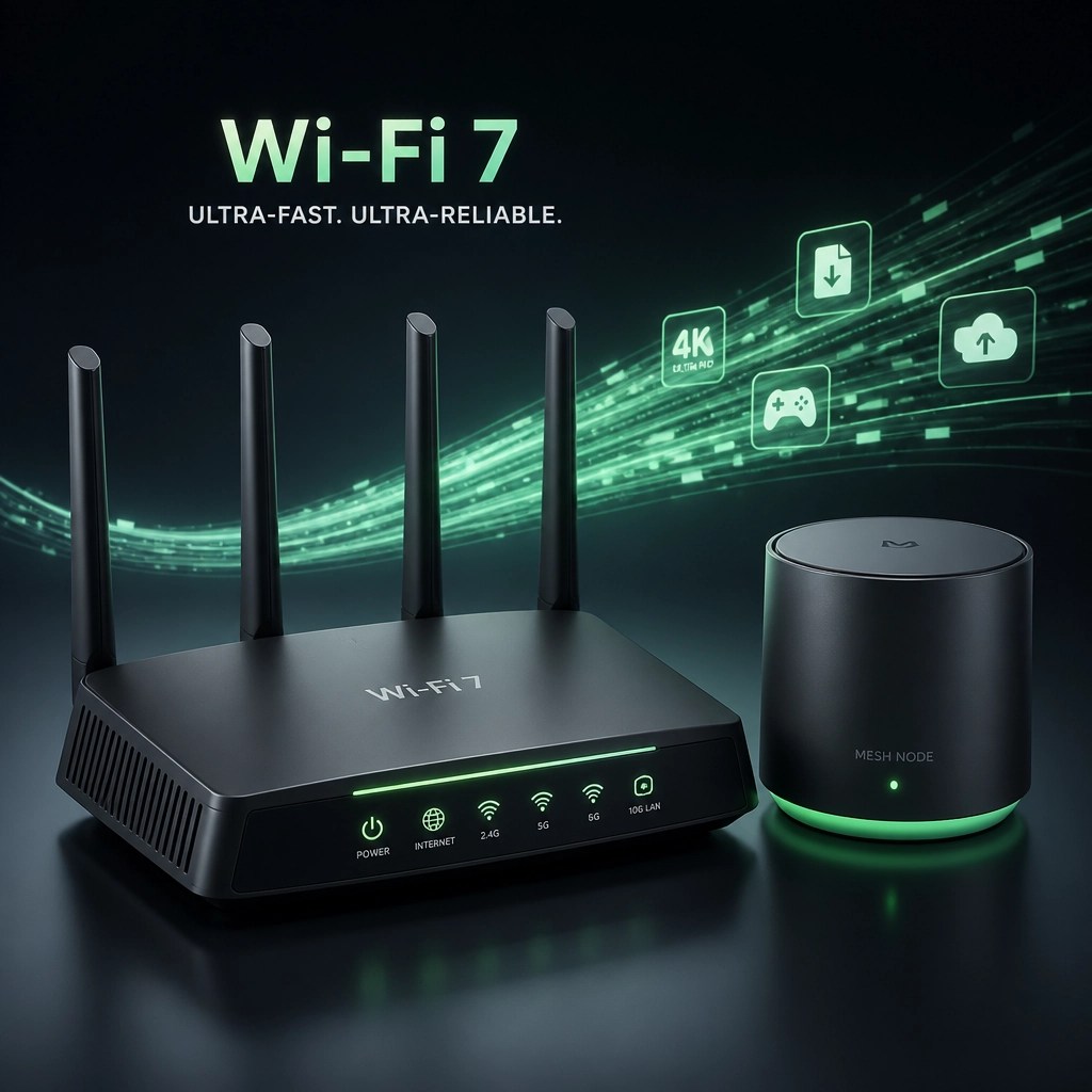 Wi-Fi 7 router and mesh system for ultra-fast connectivity