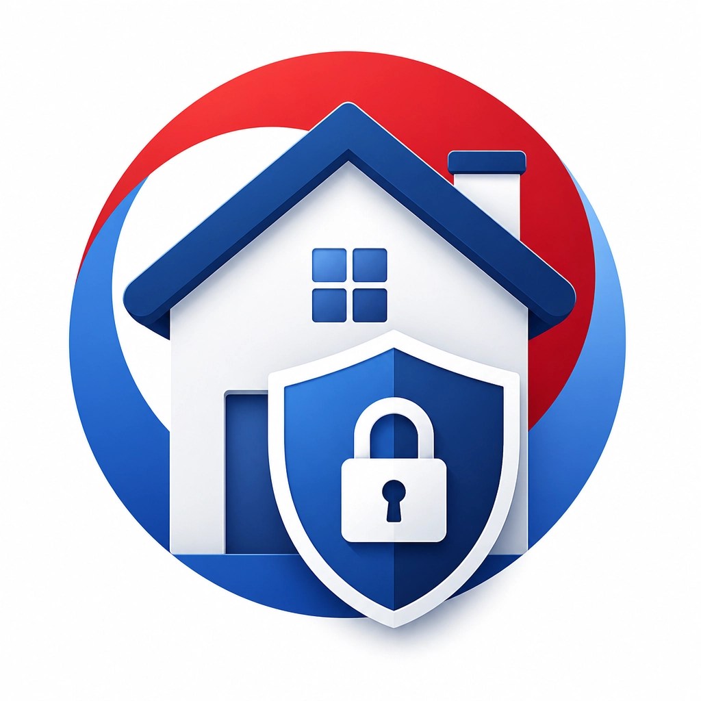 Geometric icon of house protection