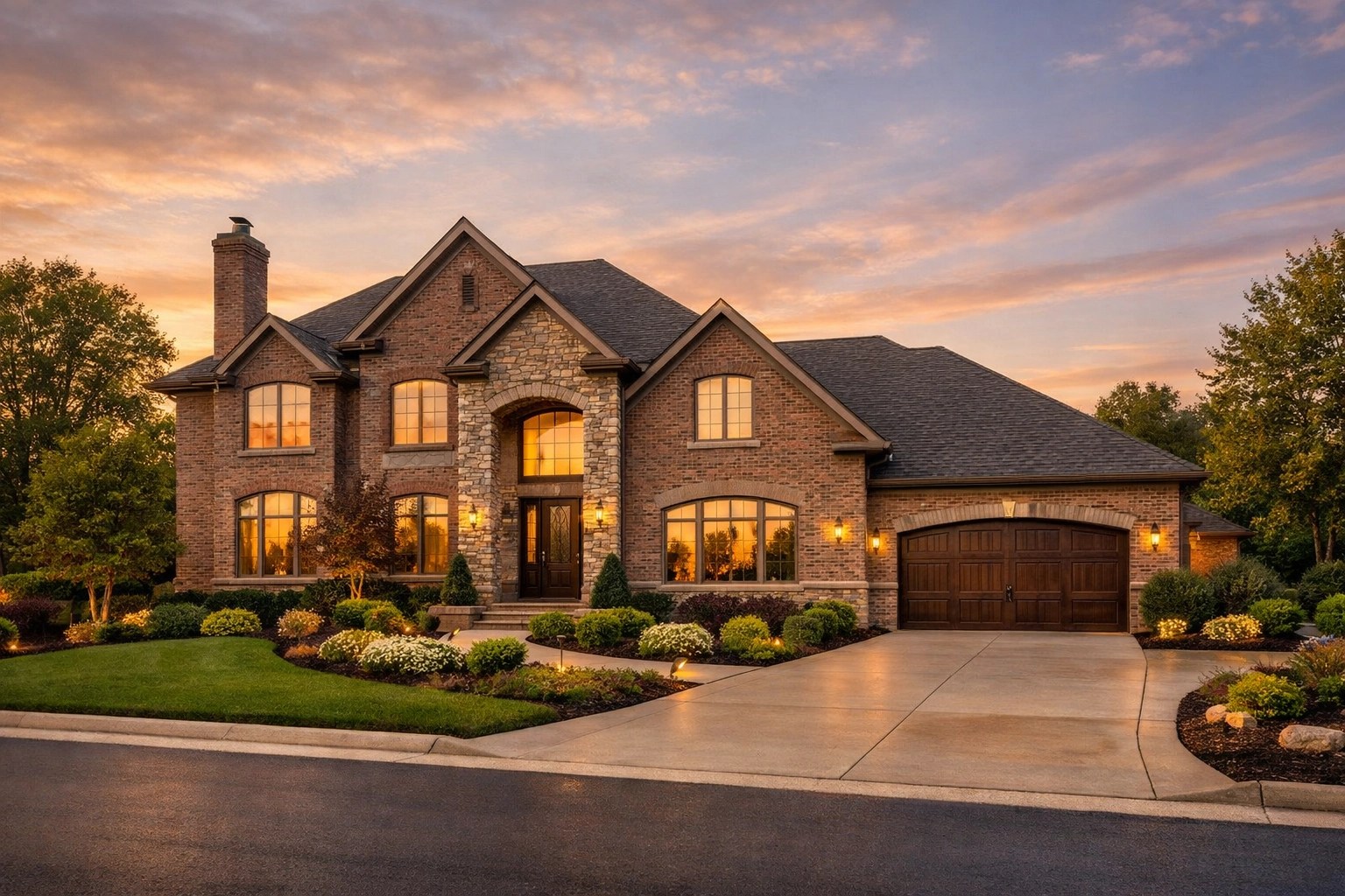 Modern brick home in Huber Heights, illustrating Montgomery County real estate for relocating professionals.