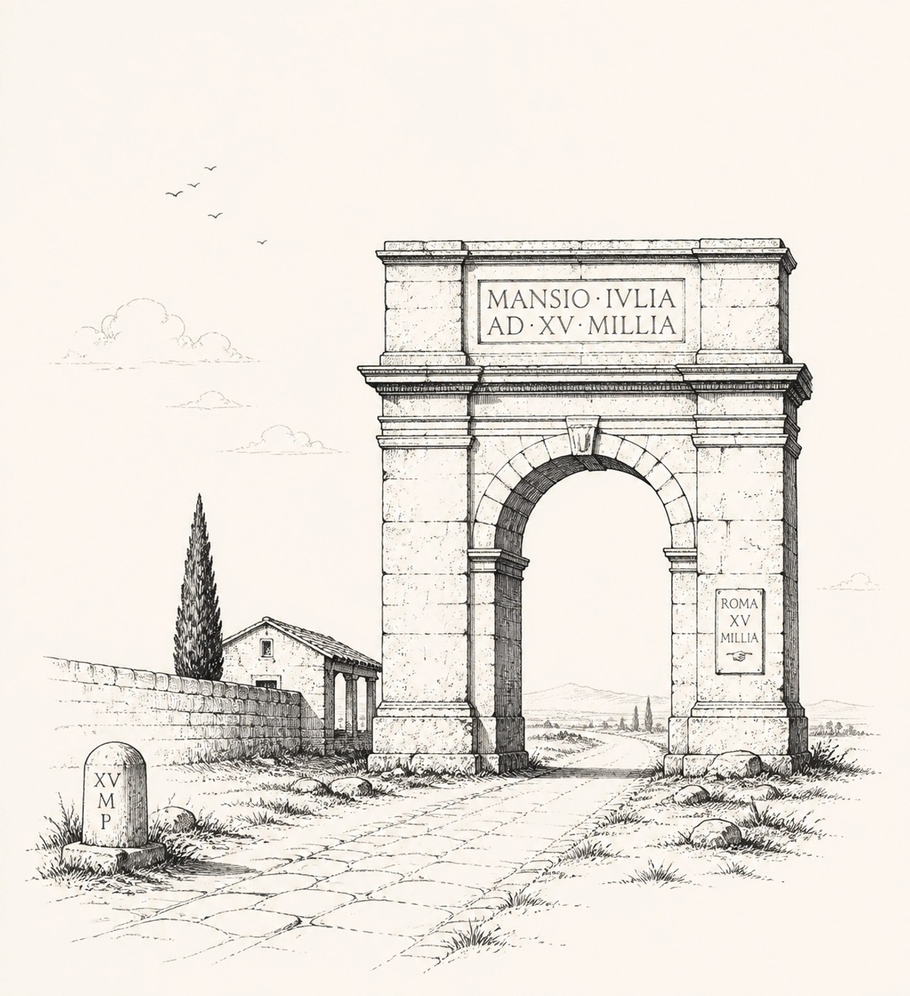 An ancient Roman roadside way station