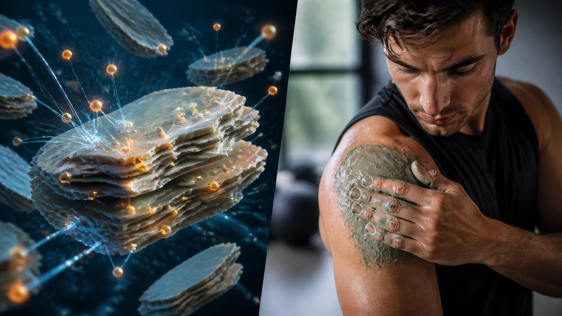 The mineral structure of clay capturing toxins in a scientific visualization