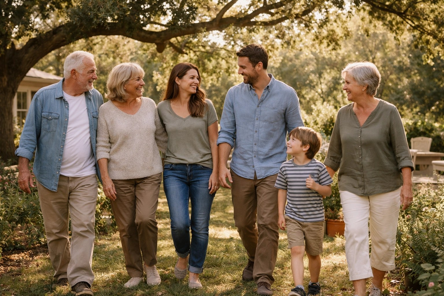 A family enjoys peace of mind after completing a legacy planning checklist to avoid probate delays.