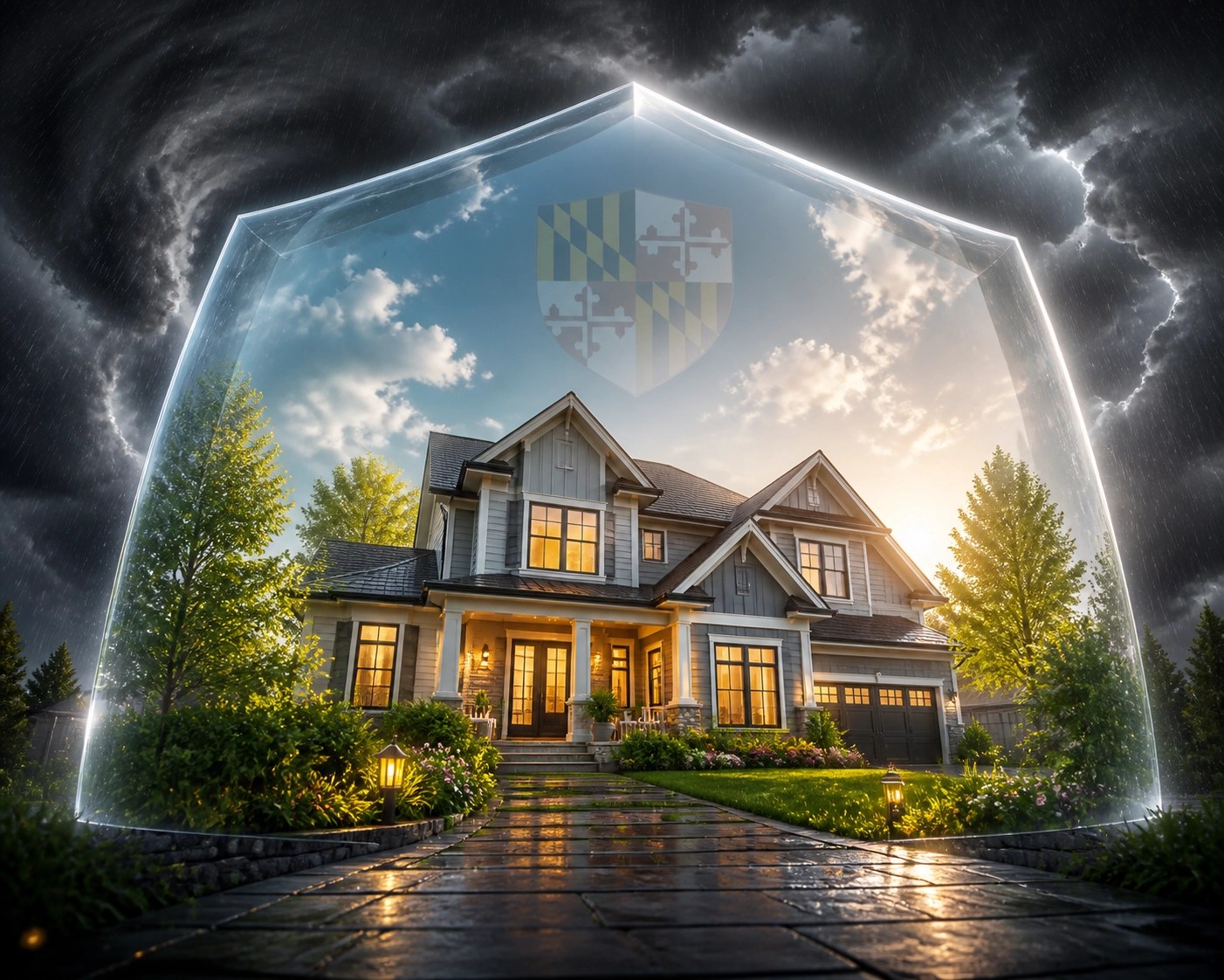 A protected Maryland suburban home symbolizing a recession-proof property portfolio and financial asset security.