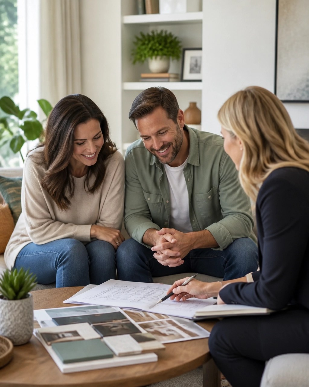 Homeowner organizing a home equity plan with keys and calculator