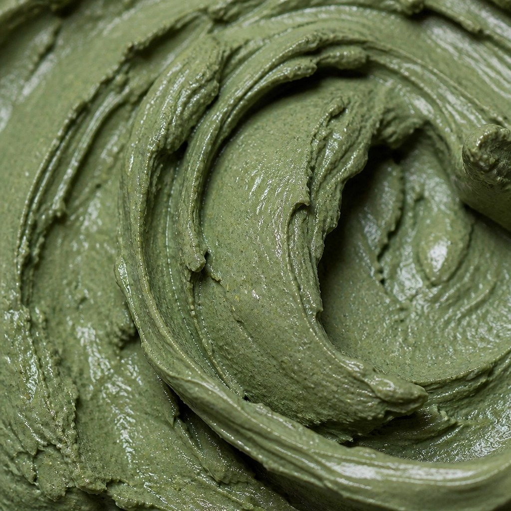 Close up of natural green clay texture