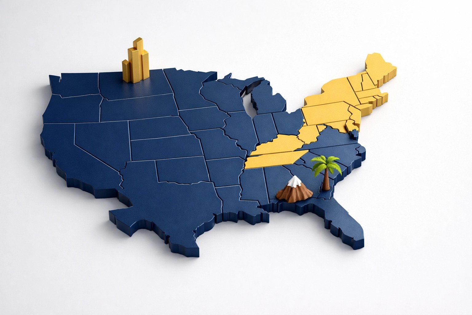 Map showing licensed states for Super Senior Services final expense insurance in the US South and East.