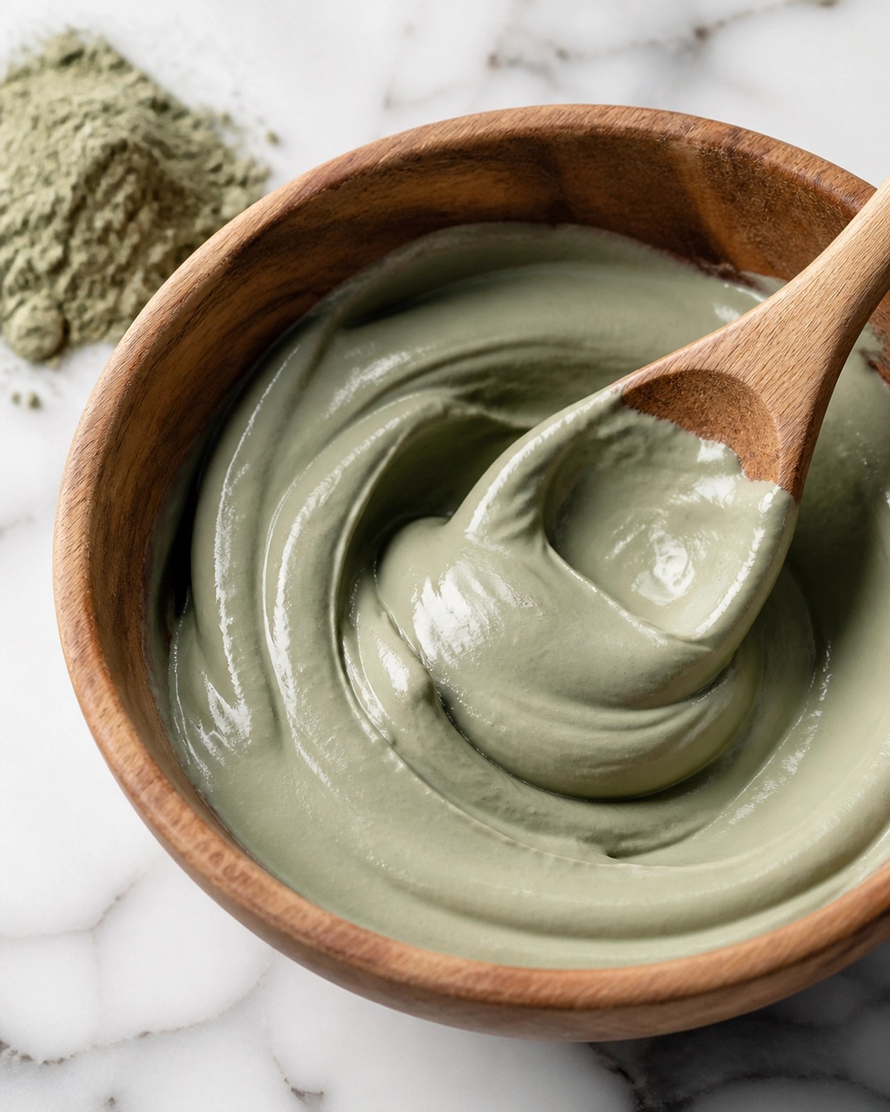 Mixing green clay