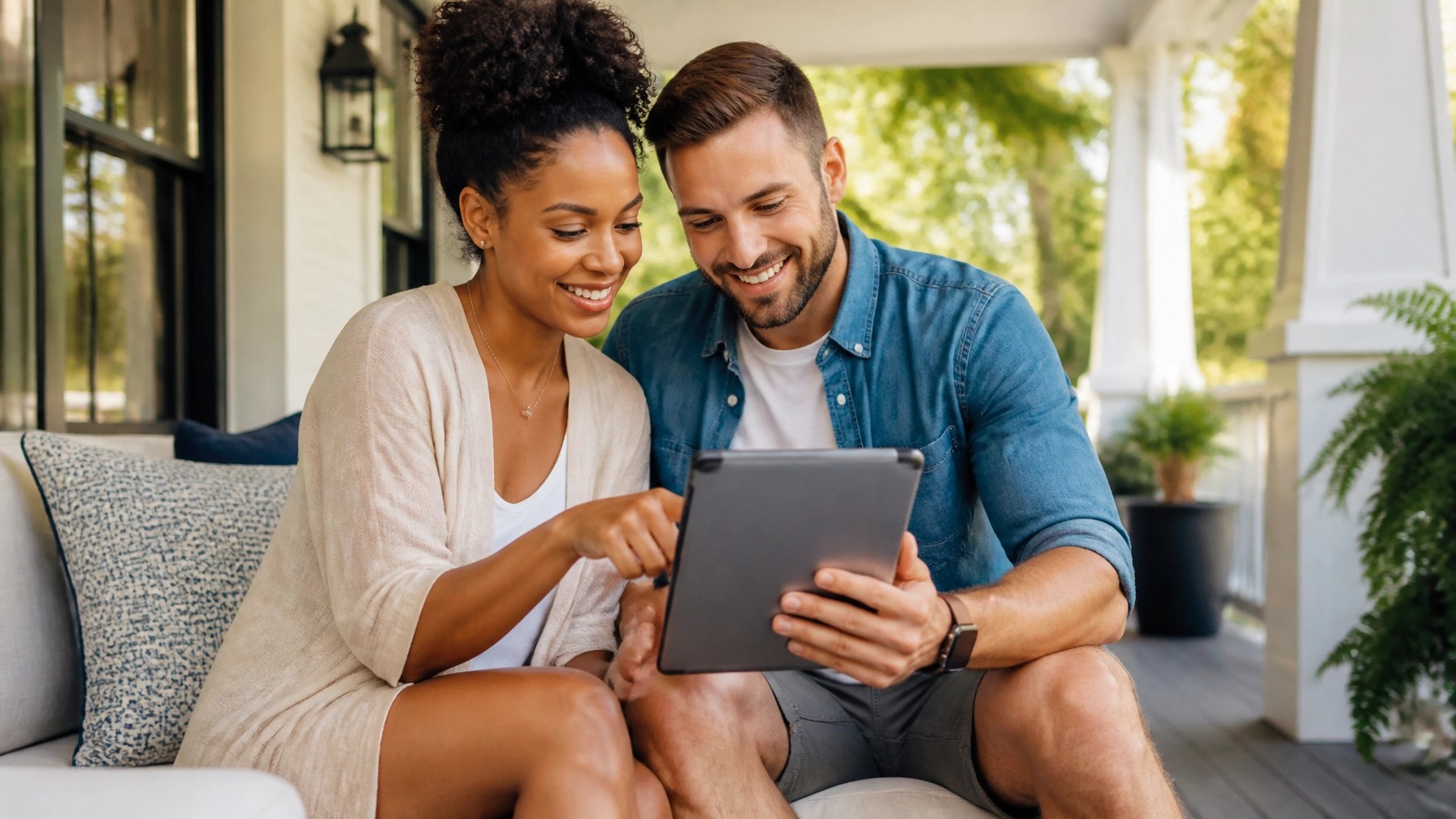 Couple reviewing home buying options