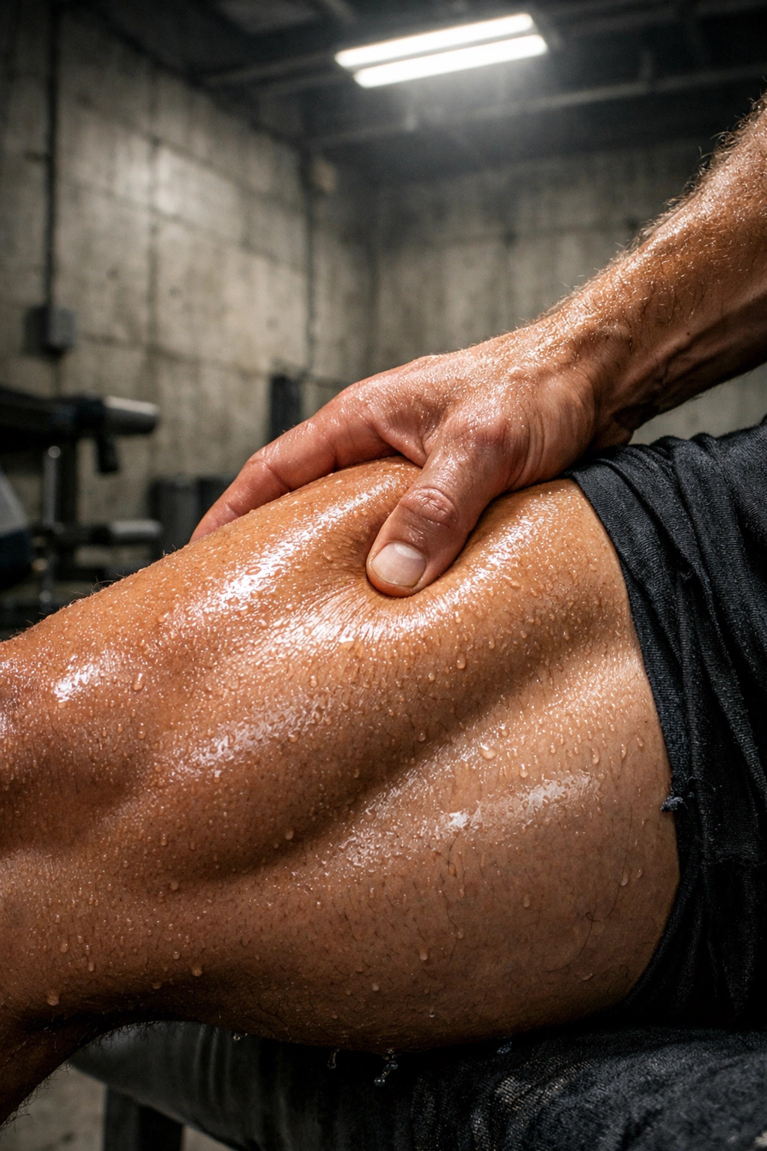Athlete receiving a therapeutic muscle massage to reduce soreness and accelerate recovery time.
