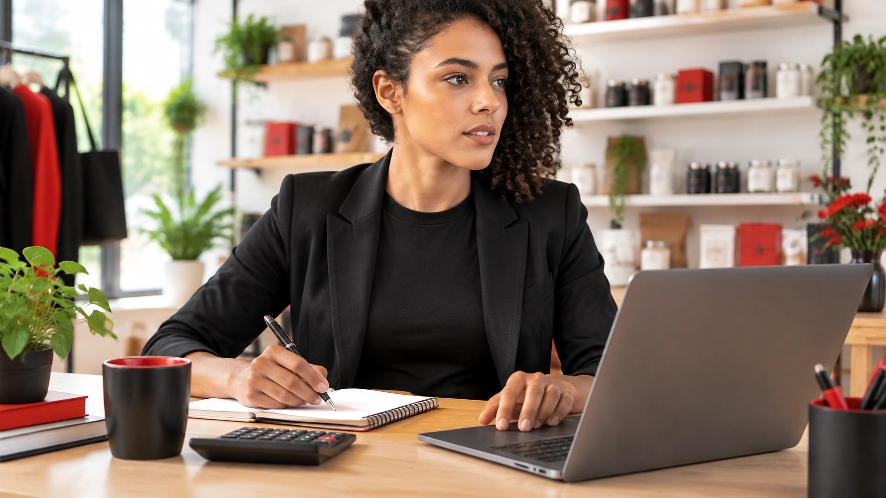 Black woman founder working through funding and financial planning