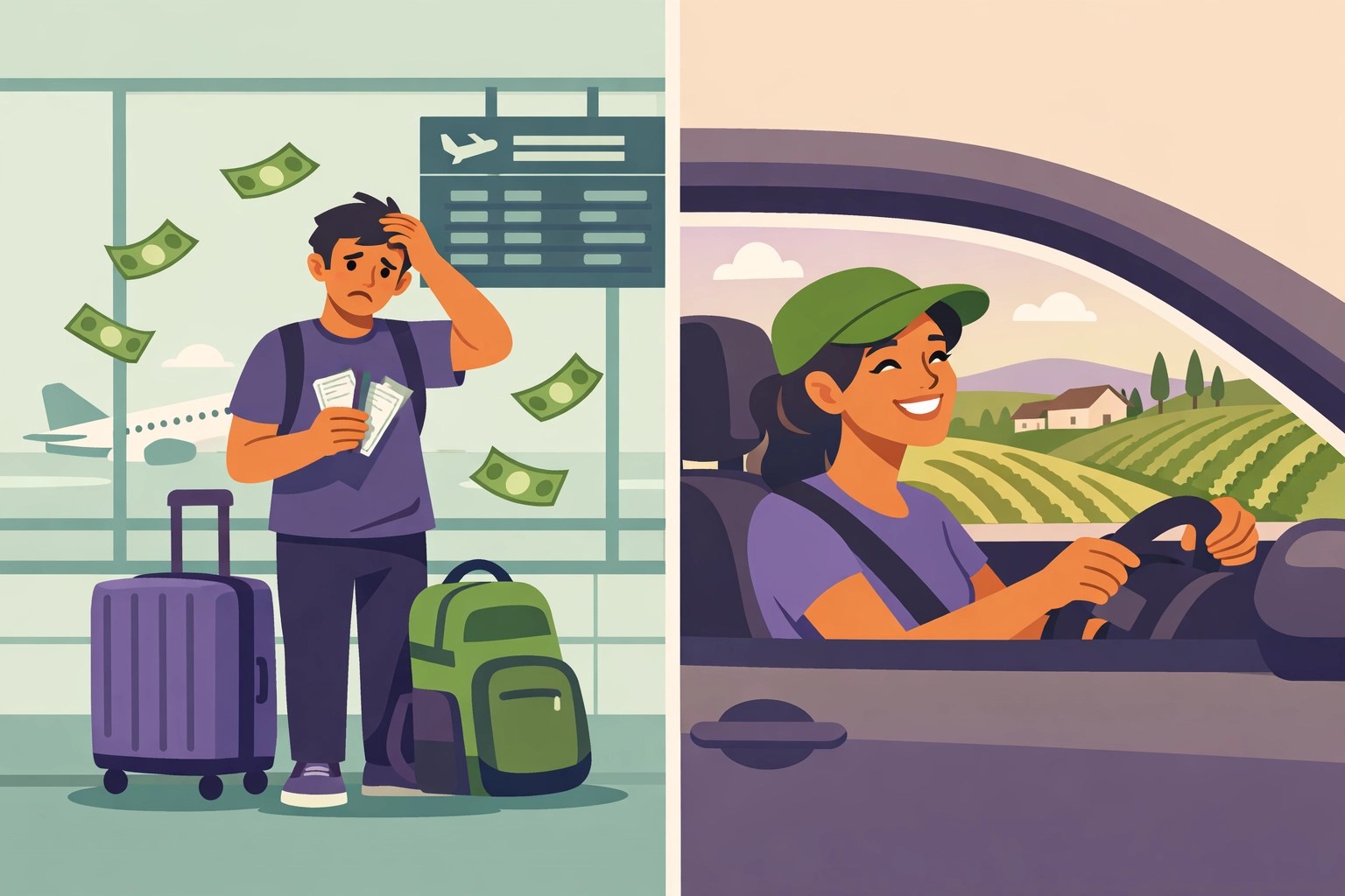 Cost comparison of expensive Napa Valley flights versus affordable Loudoun wine tour