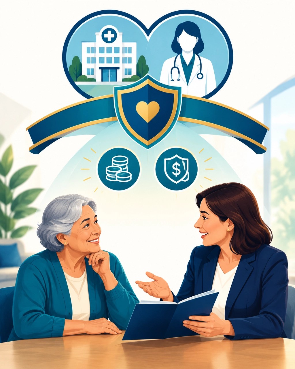 Medigap illustration showing protection from Medicare deductibles and coinsurance